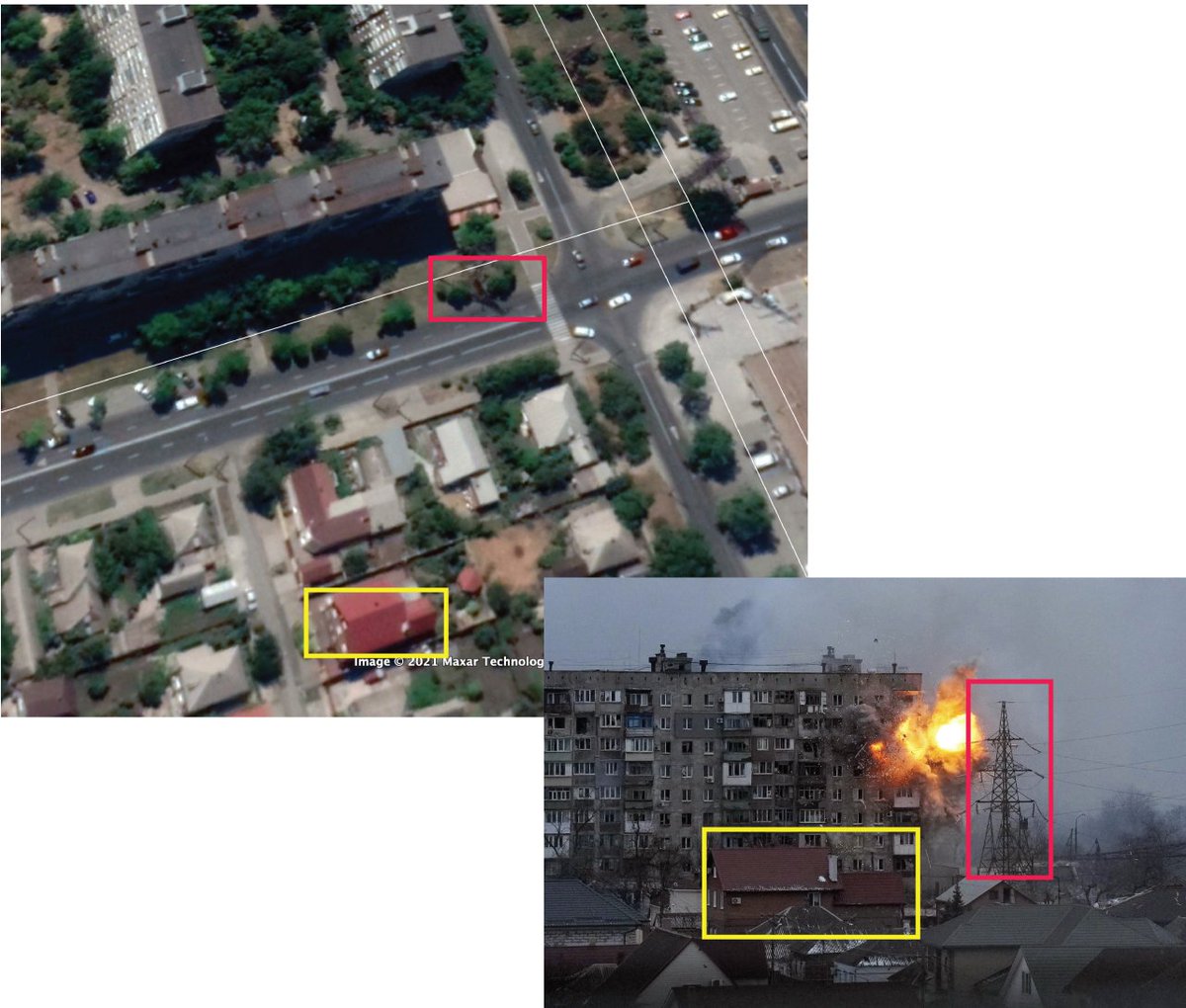 Techjournalisto's tweet image. Church in #Mariupol geo-located at 47.09528532525974, 37.5403394770583

attacked apartment building geolocated at 47.107725752906205, 37.51043360029667

#OSINTUkraine