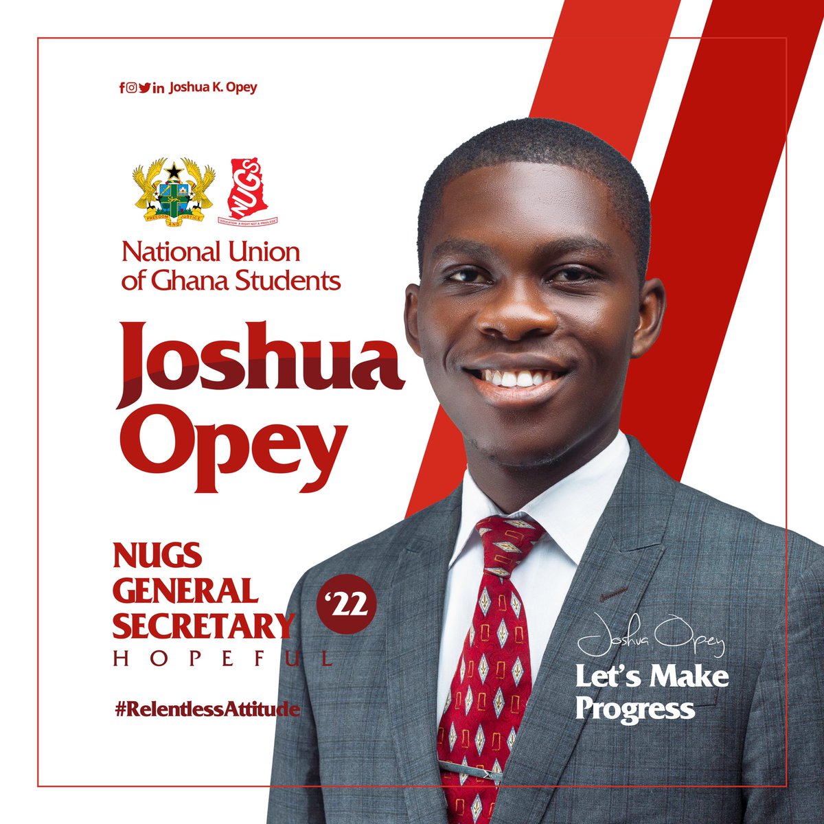 jkOpey's tweet photo. Hello friend,
I wish to inform you of my decision to serve as the next General Secretary of the National Union of Ghana Students  @NUGSOfficial . This is a new chapter in my life of service to Ghanaian students. 
1/4 https://t.co/D1rPblNxxV