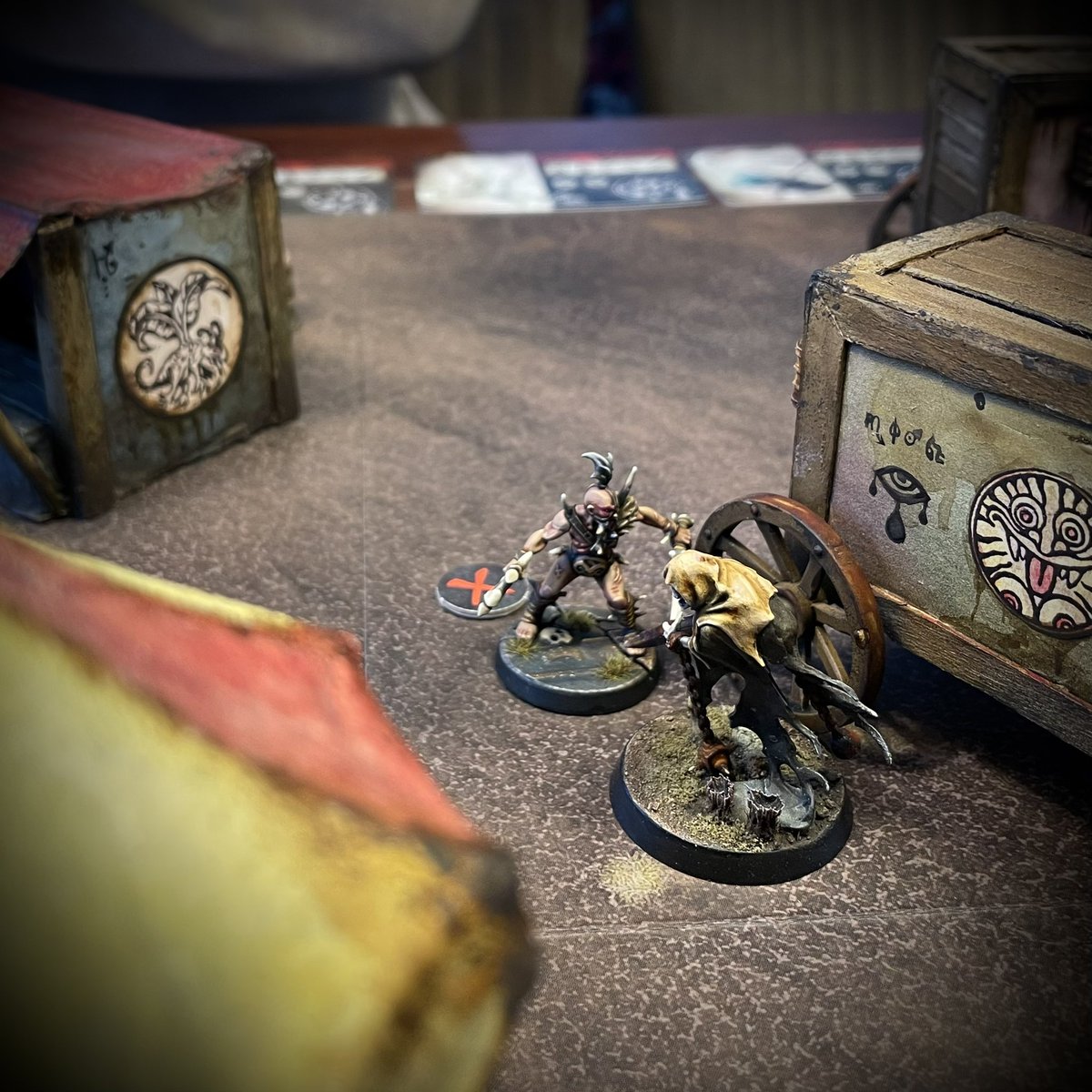 TheSimonElsen's tweet photo. Time for some Warcry action on a newly built board! @WarComTeam #warcry #WarhammerCommunity #untamedbeasts #slavestodarkness #chaos #chaoswarriors https://t.co/A8brrx5TaQ