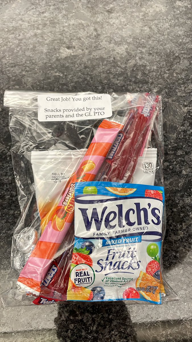 GLPrincipal's tweet photo. 3 days of testing in the books! Great job Juniors and thank you to the GLPTO for providing tasty snacks for our test takers! https://t.co/bCTwz7n565