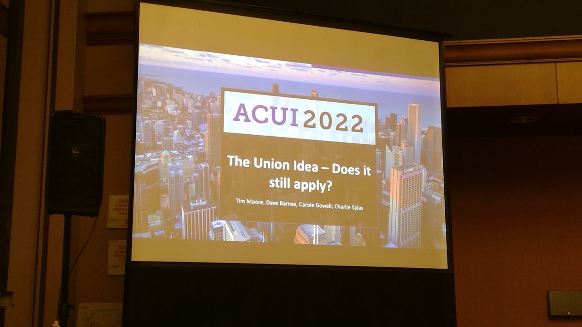 mschmit's tweet photo. another morning of learning fun at #ACUI22. Looking forward to this session, but think it should have been called "What Would @PorterButtsUW Do?", using the music from the 1st South Park movie. https://t.co/x5v4JGbcSH