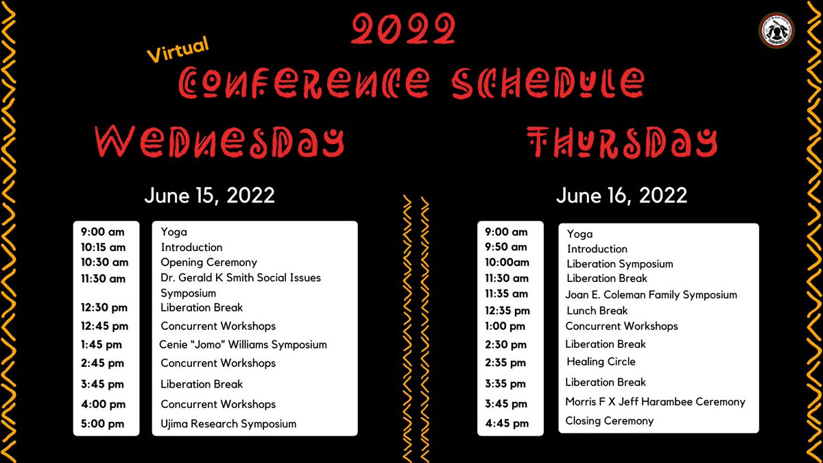 NABSWofficial's tweet photo. We are excited to share with you an overview of the schedule for the #NABSWConference2022 on June 15-16, 2022. Check how each day will flow and follow the link (https://t.co/ThrRv001rb) to find the schedule in your time zone. #ujima #socialworkoutcomes #blacksocialworkconference https://t.co/3fVBx4vsK1