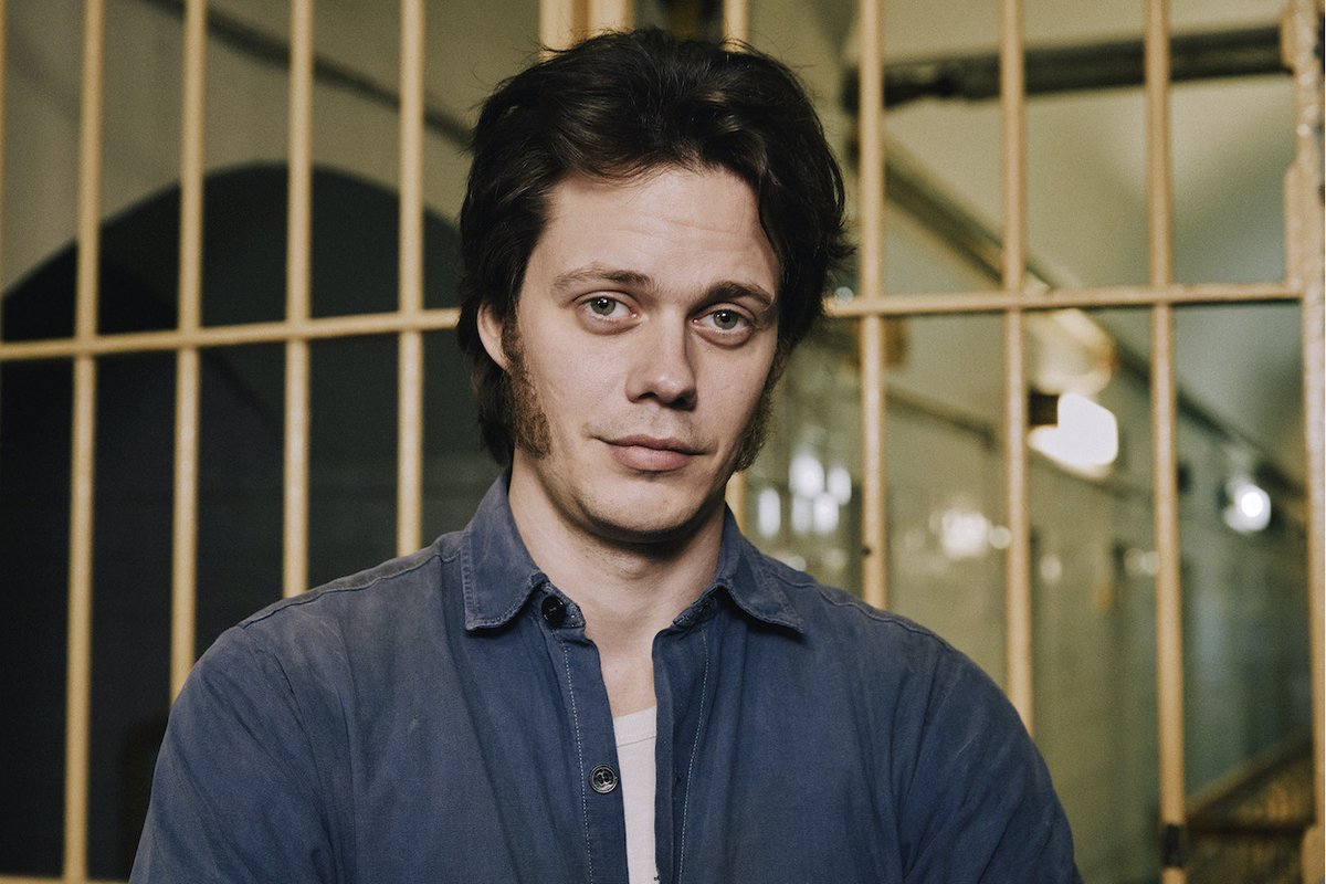 netflix's tweet photo. Bill Skarsgård stars in Clark, a new series directed by Jonas Åkerlund about Clark Olofsson — the notorious Swedish bank robber whose actions inspired the expression “Stockholm Syndrome." Premieres May 5 https://t.co/zuJcmLJ6r7