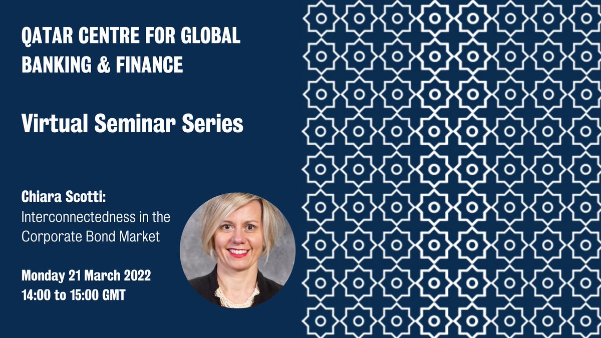 kingsbschool's tweet photo. Join Chiara Scotti from the @federalreserve for the next #QCGBF #VirtualSeminarSeries on 'Interconnectedness in the Corporate Bond Market'. Register now: https://t.co/eUIjRHklmA https://t.co/i13HGb3clQ