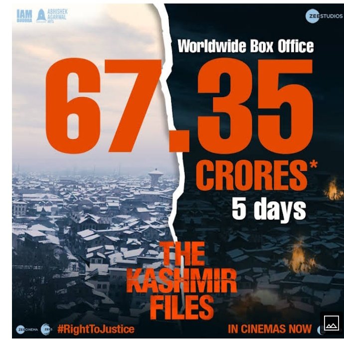 SinkuTiwari10's tweet photo. World wide Box Office collections ..👇👇

#TheKashmirFiles 

#ISupport_VivekAgnihotri
#ModijiForTheKashmirFiles #kashmirifiles #KashmiriPanditsGenocide https://t.co/JW2lZSVjXr