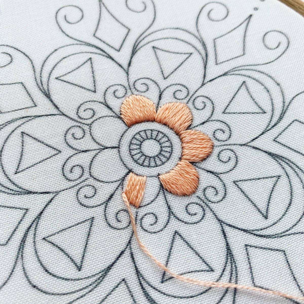 Starting the first few stitches of the Mandala…🪡🤍

#workinprogress #slowstitching #relaxing #mandalaembroidery #embroidery