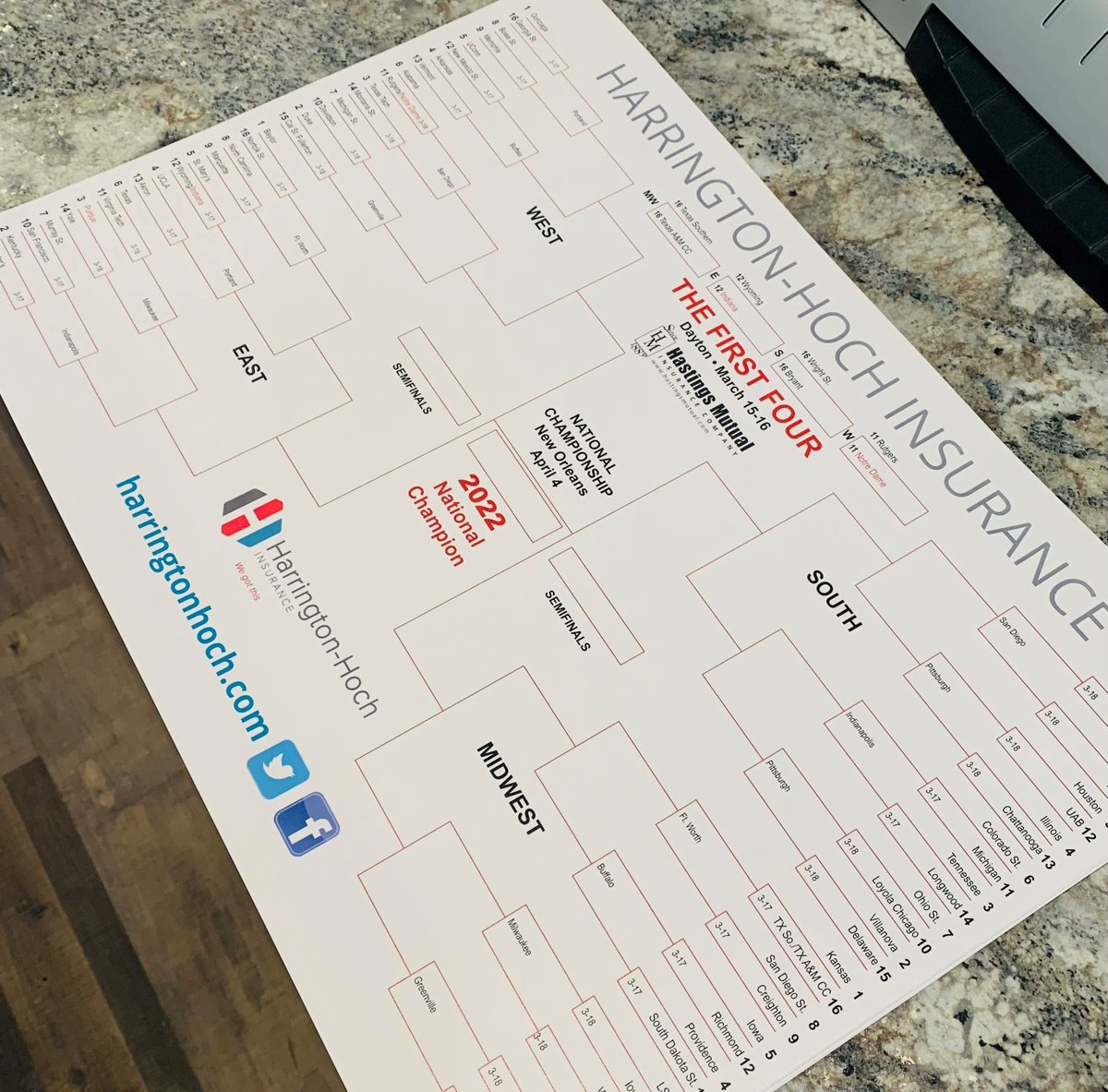 Our brackets are in! 🏀 Stop by one of our offices today to pick yours up. We will be making deliveries to local businesses. If you want to get on the list- let us know!