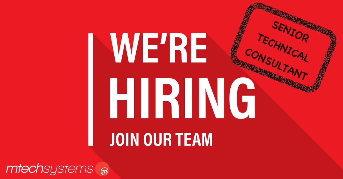 MTechSystems's tweet image. We're hiring! Join our team as Senior Technical Consultant!

Click here to see the full job description: bit.ly/2NIFCXg

Don't wait, APPLY NOW!
#Jobs #hiring #ITJobs