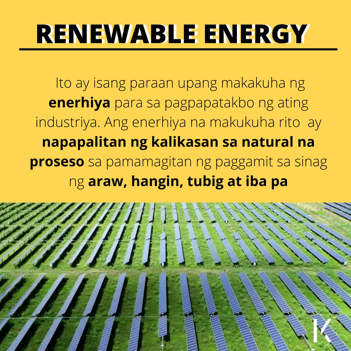 GreenJuris's tweet photo. Alamin kung ano ang Renewable Energy at ang mga iba’t ibang uri ng Renewable Energy na pwedeng gamitin dito sa Pilipinas:
#climatestrike
#climatechangeph https://t.co/DnYCPhEjaO