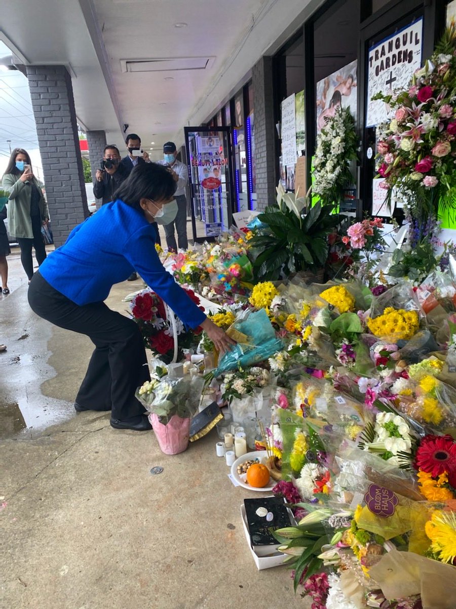 RepJudyChu's tweet photo. The murders of 8 people, including 6 Asian women, 1 year ago today shocked our nation awake to the problem of anti-Asian violence.

I continue to mourn those victims and the over 11,000 others. We must unite to reject bigotry &amp; xenophobia in order to #StopAsianHate https://t.co/GmunwvnHOu