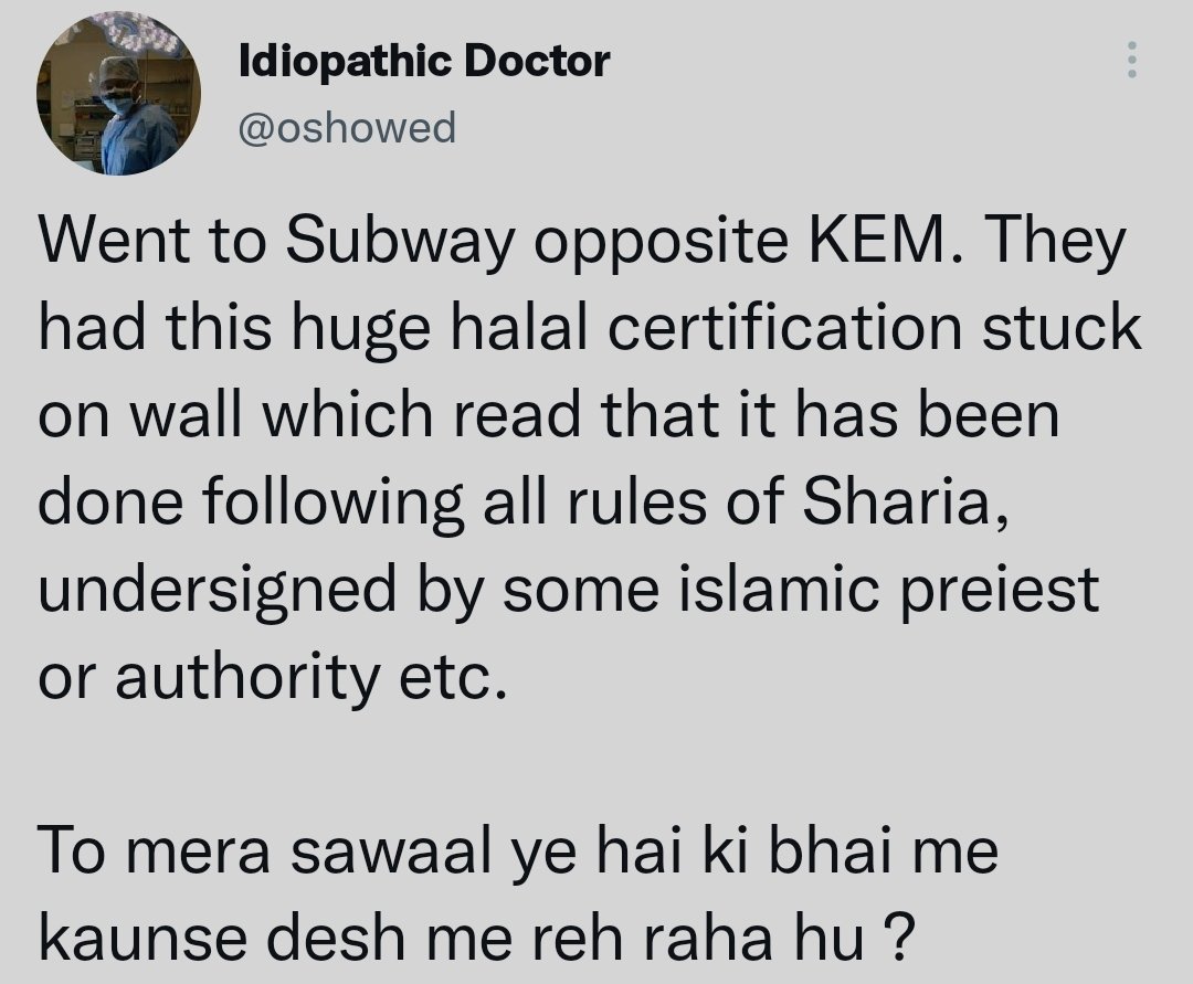 Imsarfu's tweet photo. I go to restaurant where they say they don't serve halal meat,i go for the Veg options there without asking ki ,kaun se desh me reh Raha hu? https://t.co/vm8Bf4u28x