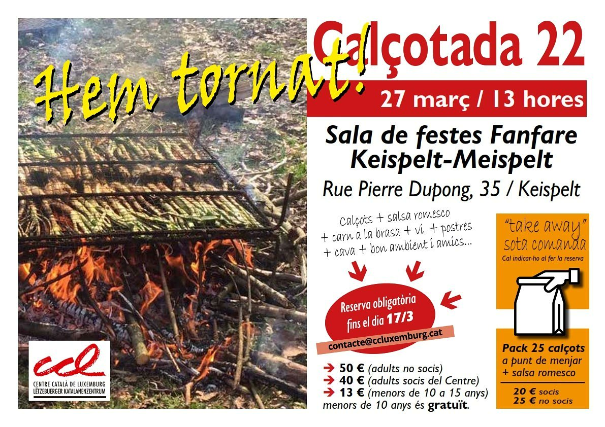 centrecatlux's tweet photo. Demà és l'últim dia per inscriure's a la #calçotada #comAbans https://t.co/bPnj2Yhlji