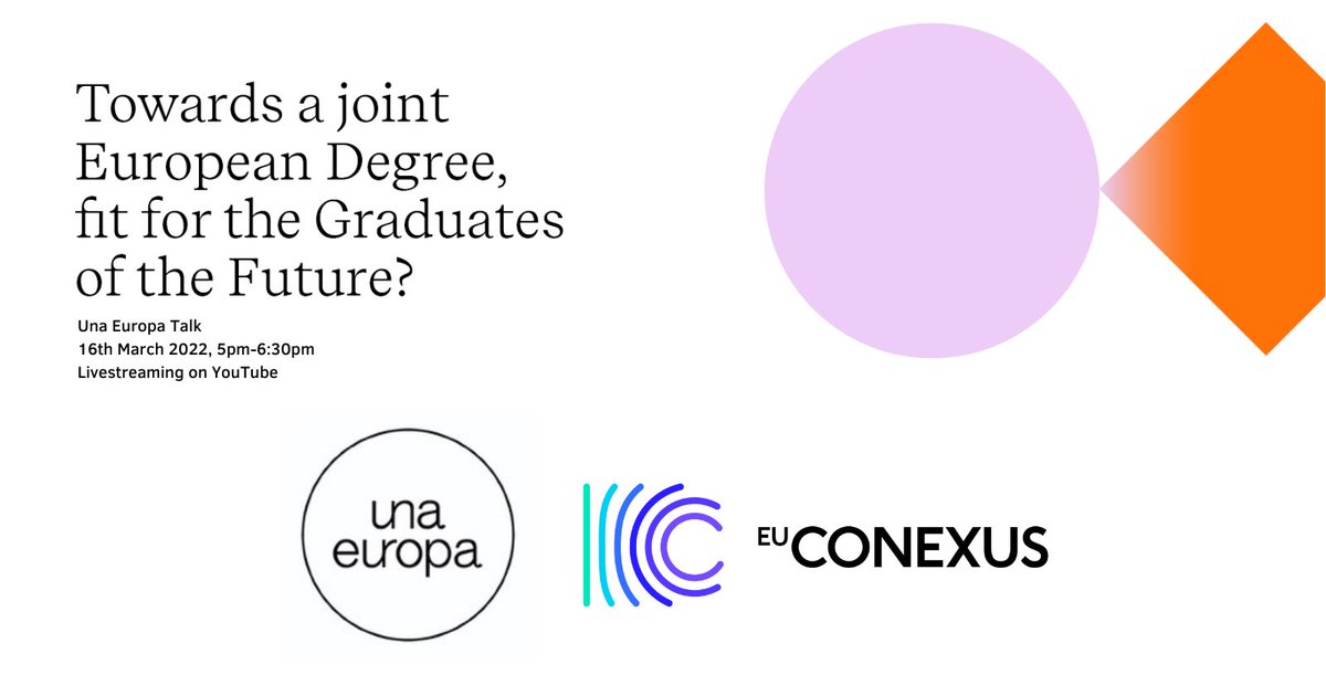EU_CONEXUS's tweet photo. Today, @AntoinDoucet , vice-president for #EUCONEXUS in @UnivLaRochelle will debate the interest of creating #EuropeanDegrees at #UnaEuropaTalk
👉 https://t.co/E844akgVni https://t.co/YaDxDPbrSL
