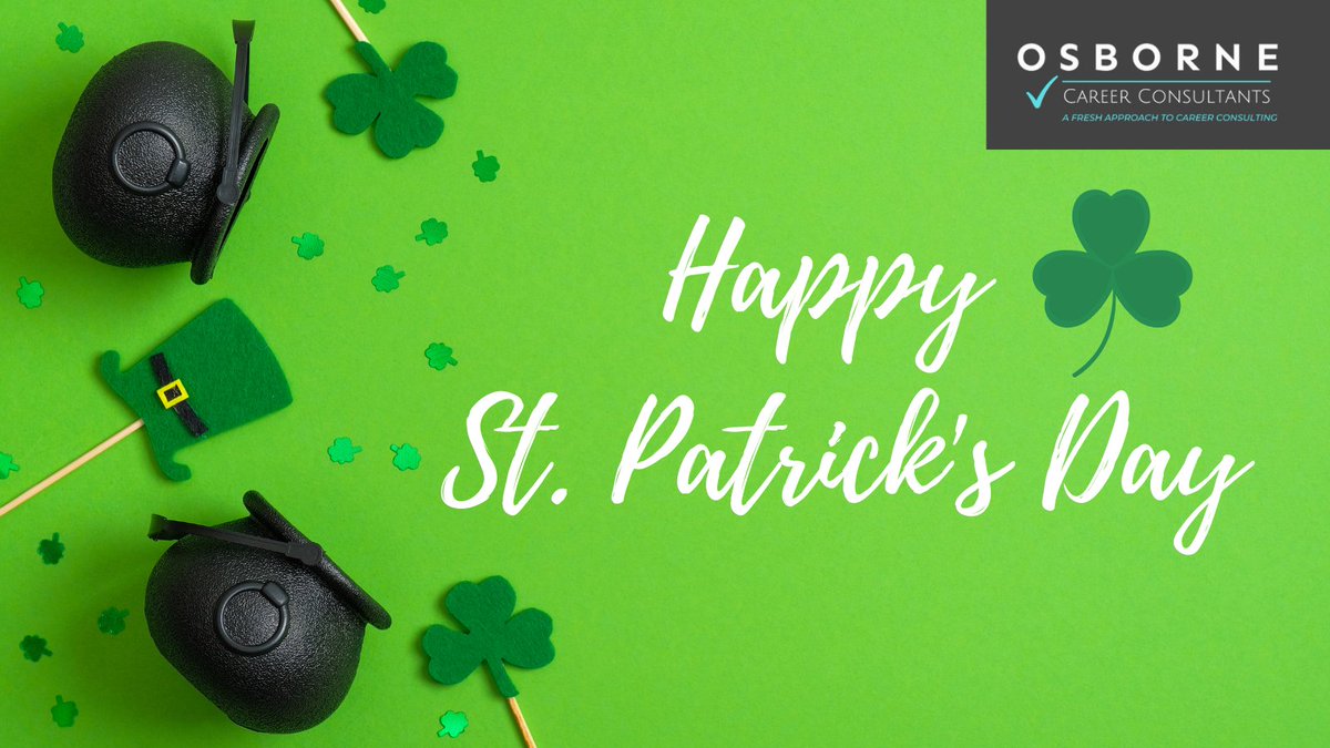 OsborneCareer's tweet photo. Happy St. Patrick’s Day from all of the team at Osborne Career Consultants. We hope you all enjoy your day! ☘️
#StPatricksDay https://t.co/ZSfWrV58nb