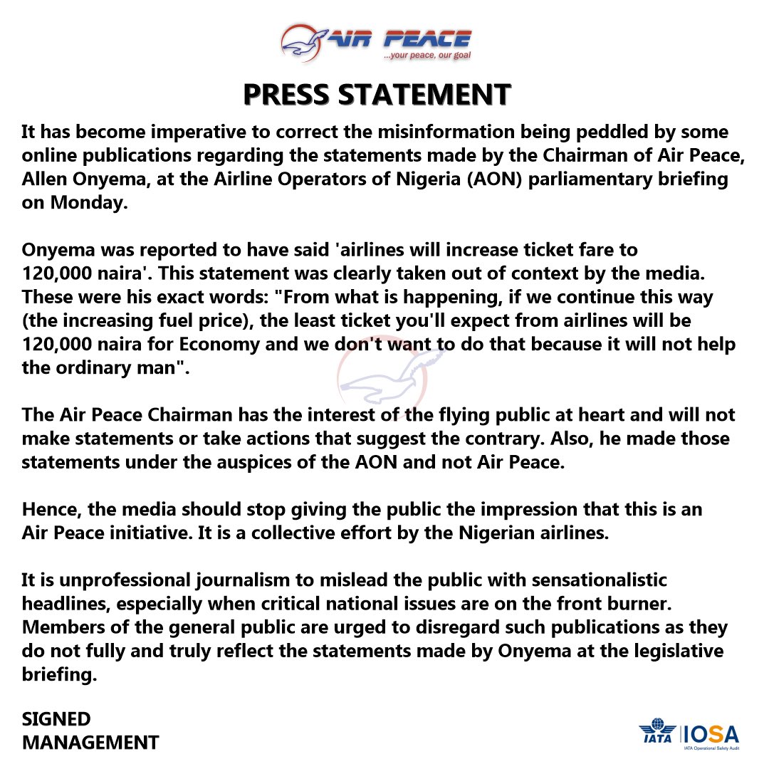 PRESS STATEMENT (16-03-2022)