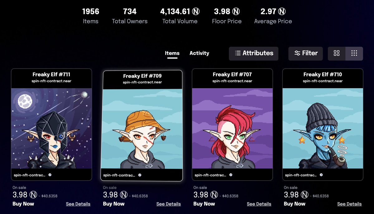 spin_fi's tweet photo. #FreakyElves – your priority pass to Spin's upcoming token sale 🎫

🧹3.98 $NEAR floor price
🧝‍♀️734 owners
⚡️Top-7 on @ParasHQ in by weekly trading volume
🔥Top-2 by the total number of NFTs sold

Buy your Elf on Paras: https://t.co/XcoSVM4rR5 https://t.co/90sEqukQTl