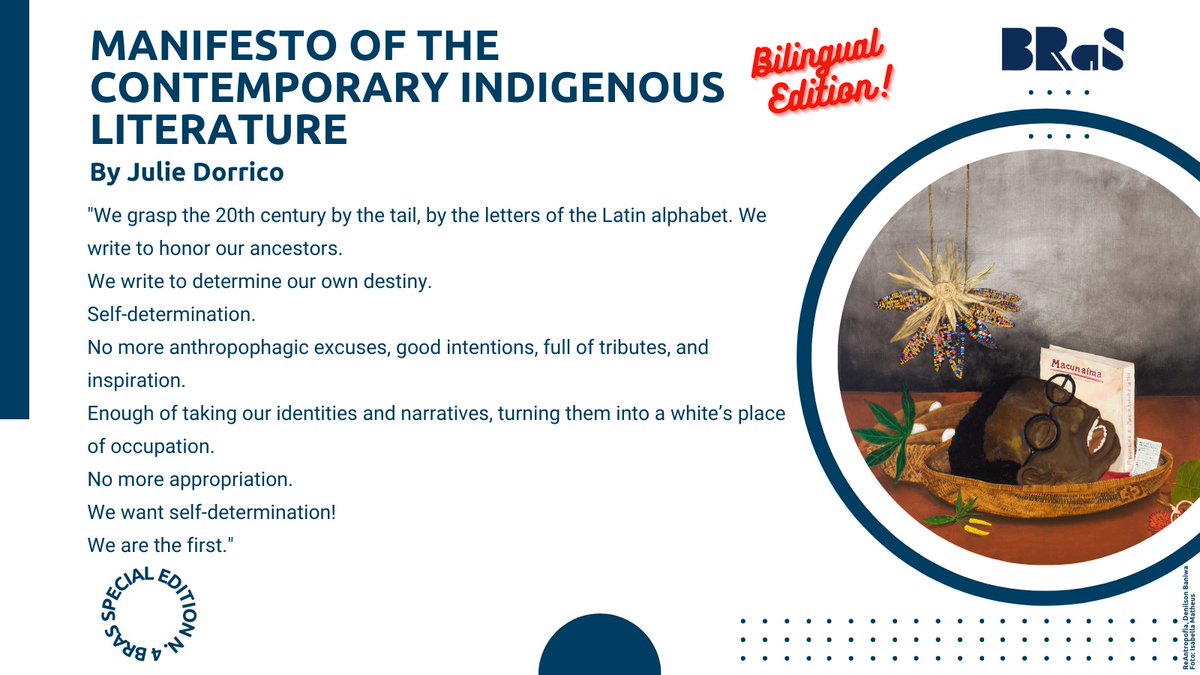 BRaS_Studies's tweet photo. The 4rd text of the #BRaSBlog 's SE N.4 about the #WeekofModernArt is on! Today Julie Dorrico wrote about
#Indigenous #IndigenousLiterature #Manifesto of #Contemporary #MovementModernism
Check it out!
https://t.co/ywx1imbmFN https://t.co/0OMNouVCpt