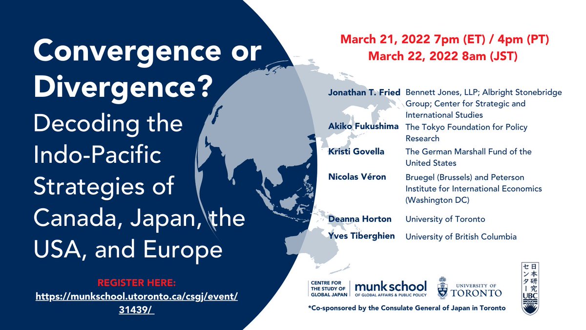 Deanna Horton (@dlhinto) on Twitter photo What will be the impact of Ukraine on #IndoPacific strategies going forward? Register for a fascinating discussion with the experts, thanks to <a href="/CSGJ_Munk/">Centre for the Study of Global Japan</a>! <a href="/munkschool/">Munk School</a> <a href="/AsiaPacificFdn/">APF Canada</a> What will be the impact of Ukraine on #IndoPacific strategies going forward? Register for a fascinating discussion with the experts, thanks to <a href="/CSGJ_Munk/">Centre for the Study of Global Japan</a>! <a href="/munkschool/">Munk School</a> <a href="/AsiaPacificFdn/">APF Canada</a>