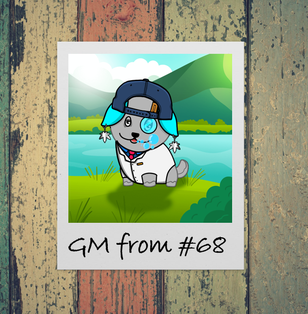 jessnftpunk's tweet photo. All of the Stoned Puppies wish you all a very GM. Shoutout to number 68 in particular on this very fine day! #NFT #GM https://t.co/ASv8ME3Bjn