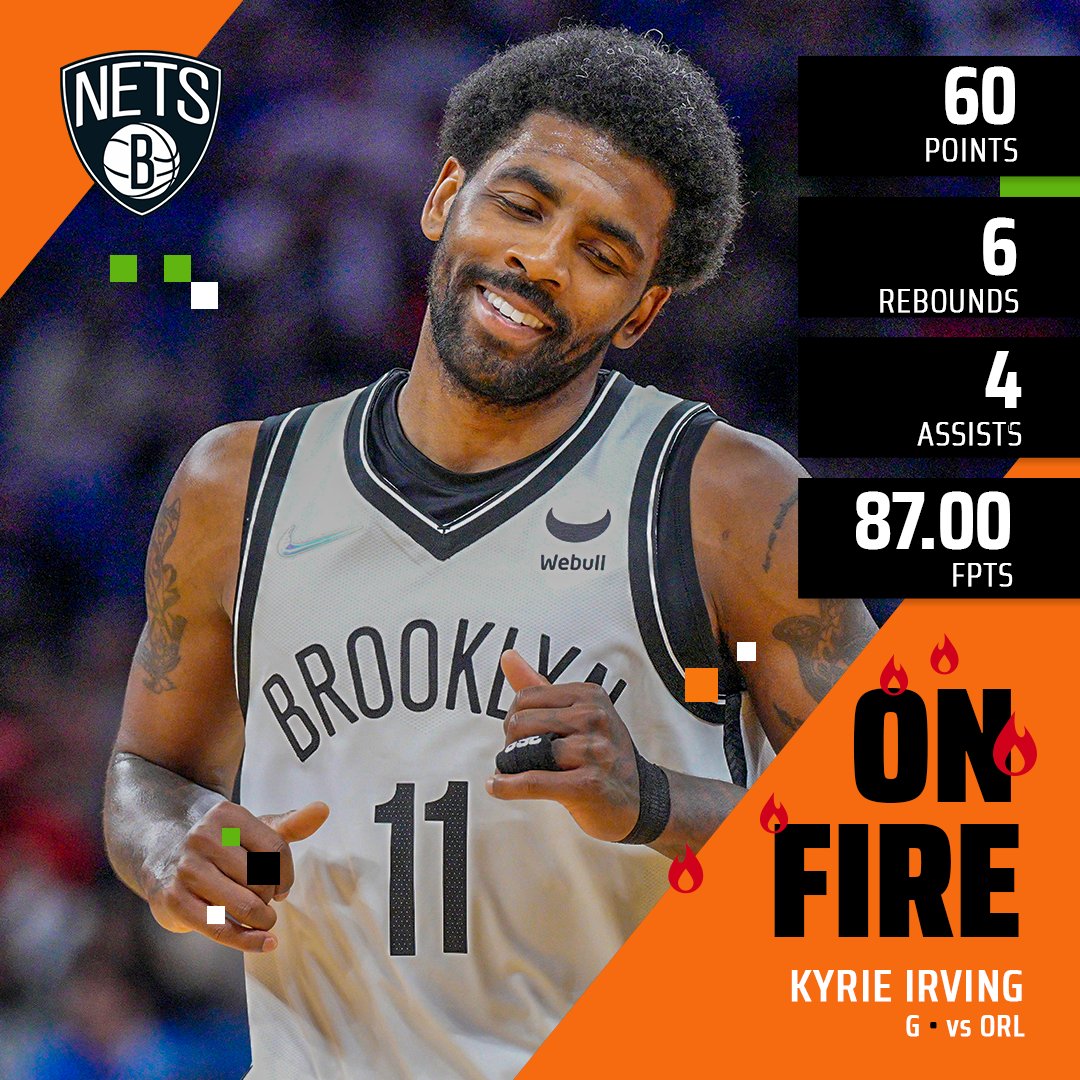 DraftKings's tweet photo. Kyrie put on a show last night 🔥 https://t.co/nnhV2ZhdgR
