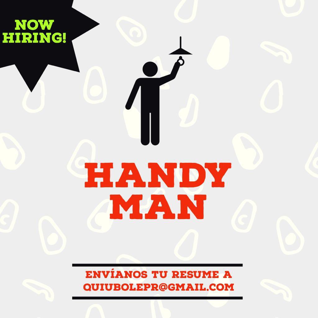 Se solicita Handyman con conocimiento básico trabajando plomería, electricidad, pintura, entre otras labores.🛠🔩🪜