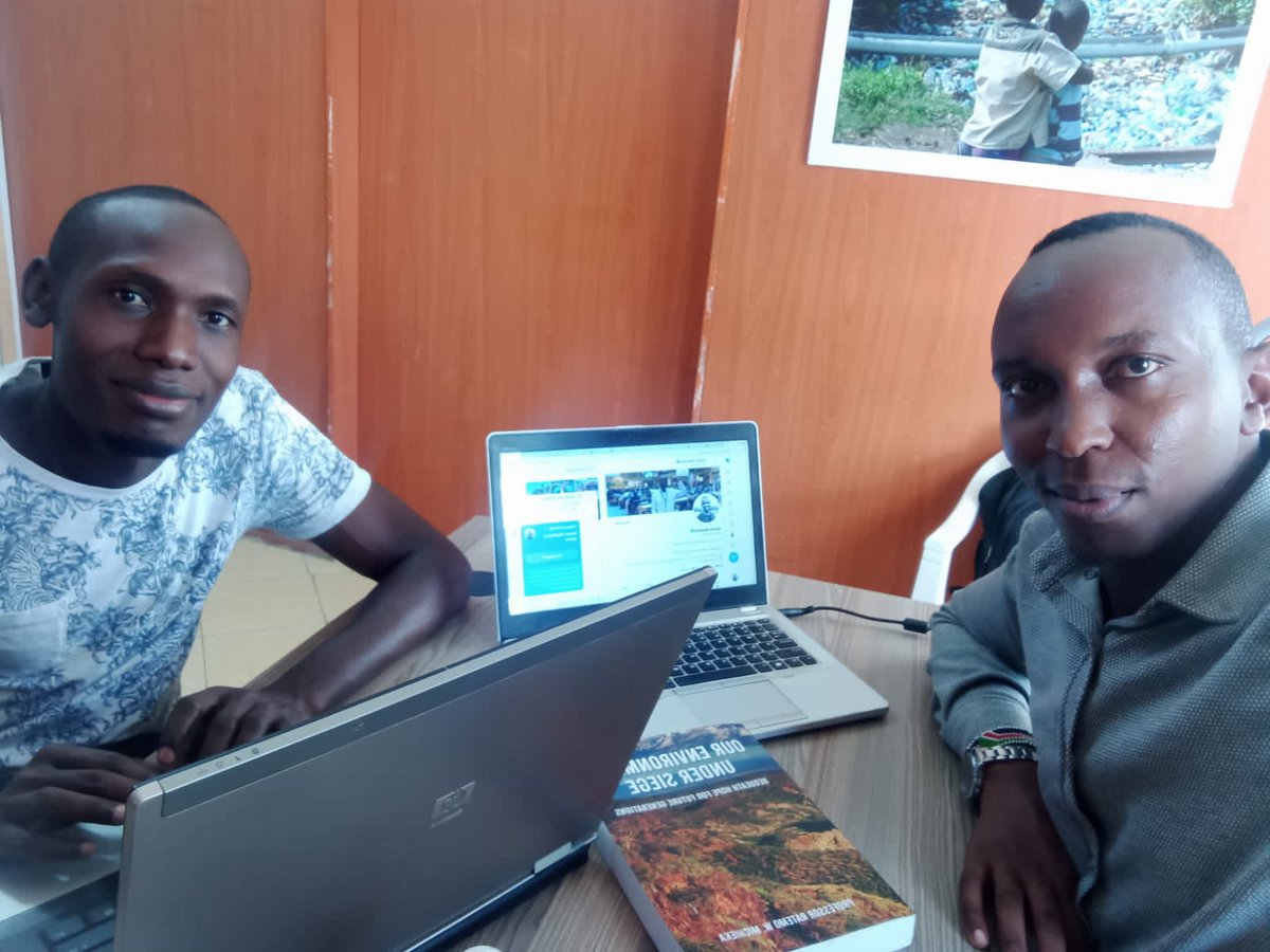 benogeh's tweet photo. With my friend @JamesWakibia,  getting ready for tonight's discussion on #GlobalPlasticTreaty. Join us on twitter space at 8pm EAT (6pm CET). https://t.co/wsMcMGMqRj