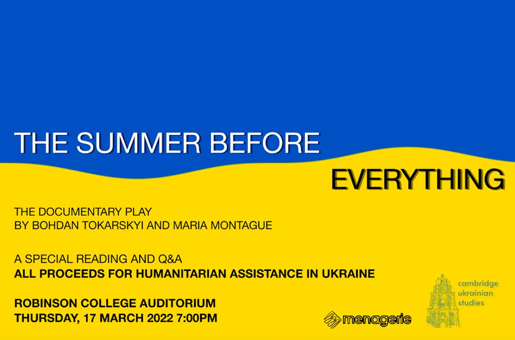 CamUkrainistyka's tweet photo. Tomorrow at 7 pm the @Cambridge_Uni family comes together for a special performance in support of humanitarian relief in Ukraine. Please join us! https://t.co/UiChfCSBbH https://t.co/gj2ByBHWwu