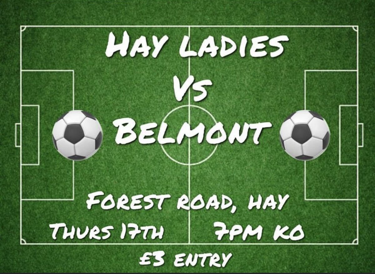 Hay St Mary’s Ladies (@haylfc) on Twitter photo Come join us at Forest Road as <a href="/HayLFC/">Hay St Mary’s Ladies</a> take on <a href="/BelmontWandFC/">Belmont Wanderers FC</a> ladies. Thursday 7pm KO #uppasaints 💚⚽️💚⚽️ Come join us at Forest Road as <a href="/HayLFC/">Hay St Mary’s Ladies</a> take on <a href="/BelmontWandFC/">Belmont Wanderers FC</a> ladies. Thursday 7pm KO #uppasaints 💚⚽️💚⚽️