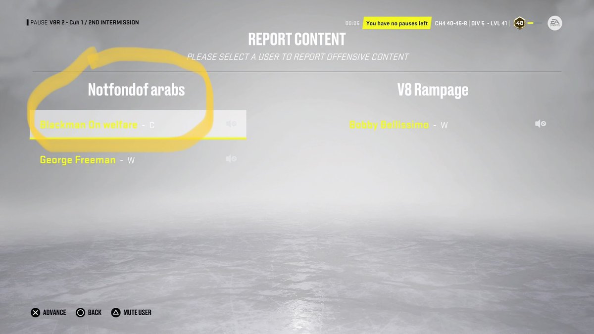 mtlitalian's tweet photo. Dear @EASPORTSNHL, I purchased this game for the intent of playing with family,friends &amp; my daughter. How can you allow this to be accepted as team name &amp; player. What algorithm exists that allows creation of these vile names. @NHL @apexwolf27 https://t.co/5991pCLoHF