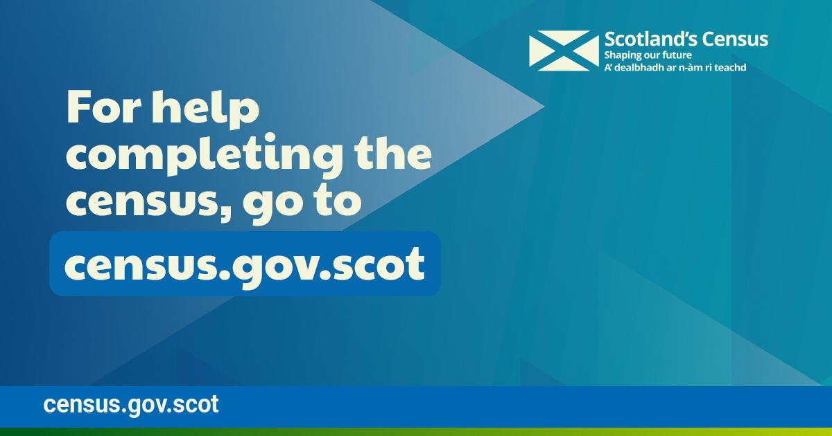 ClareAdamsonSNP's tweet image. #CensusDay is 20 March. The #Census is vital to planning local services and a legal requirement.

For help: 
▪ Visit census.gov.scot 
▪ Call @Scotcensus2022 team free on 0800 030 8308 
▪ The helpline is open Mon-Fri: 8am–8pm, Sat &amp;amp; Sun: 9am–4pm, 19 &amp;amp; 20 March: 8am–8pm.