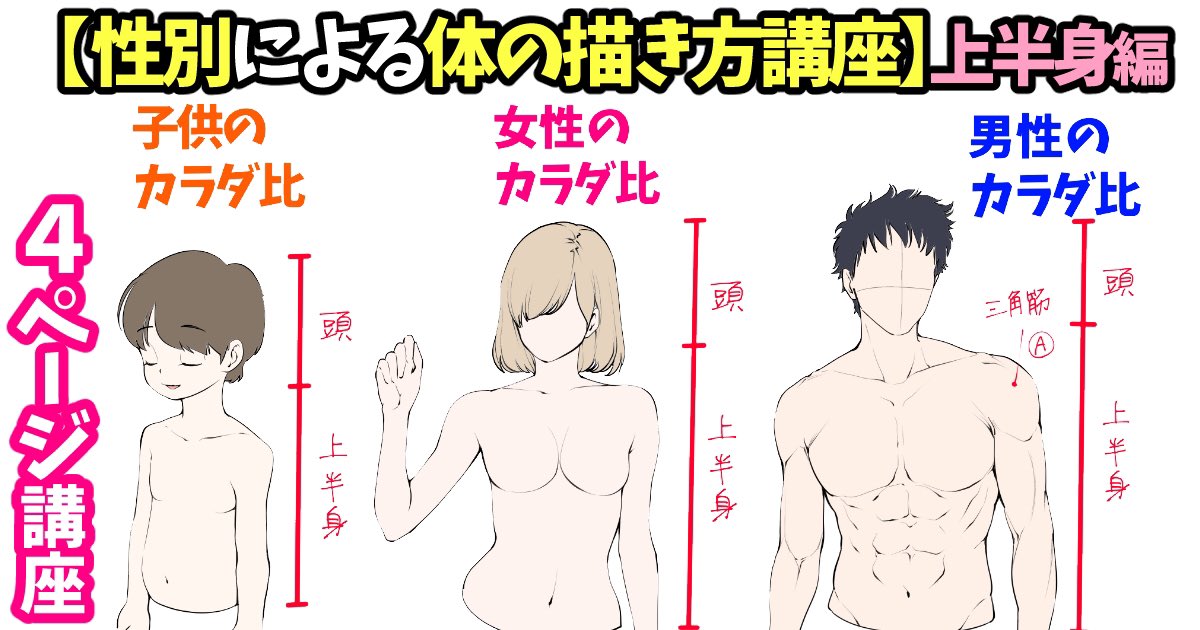 「女の子デッサンが苦手な人」が

上達するために練習するといい講座✨

【男性おっぱいの描き方】
https://t.co/QQ7tBZfiLG
【女性おっぱいの描き方👩🏻】
https://t.co/va09eF41wv
【男・女・子供の描き方比率】
https://t.co/t1wHi302RG
【女性の裸体「線画と塗り方」👩🏻】
https://t.co/MdN7svhMzs 