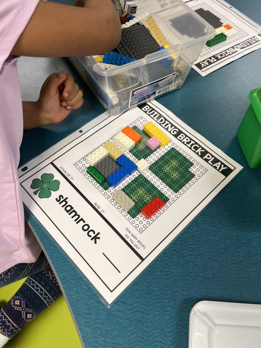 AHuskyste's tweet photo. Lots of luck in kinder STEM today!! Engineers at work constructing , counting and sharing there designs and the amount of legos they used! #stpatricksday #adayearly #kindersrock #kinderscan @HillsideES @media_hillside @pta_hillside #kinderSTEM https://t.co/vrgo7CxwEv
