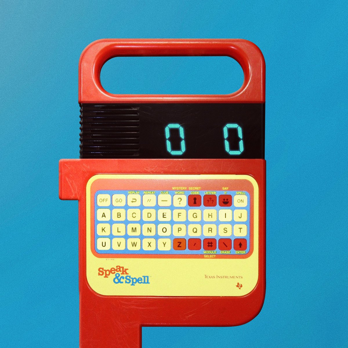 jeffcoleart's tweet photo. “Spell Punk” 

@metarelics 

Fun Fact: Speak &amp; Spell made its big screen debut in the movie E.T in 1982. 

It also inspired the character Mr. Spell in Toy Story https://t.co/LVXDaPsIBc