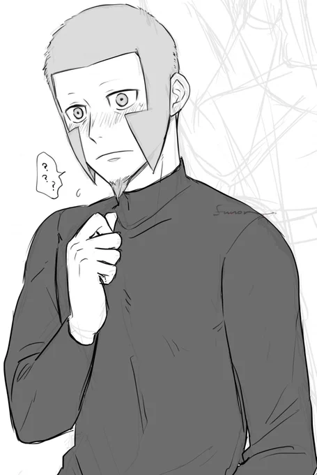 これは、ラフ描きのノボリさんに線とグレーをつけたもの。
ノボリさんのこういうお顔描くのとても好き…なんとなく勿体なくてなかなか描かないけど… 