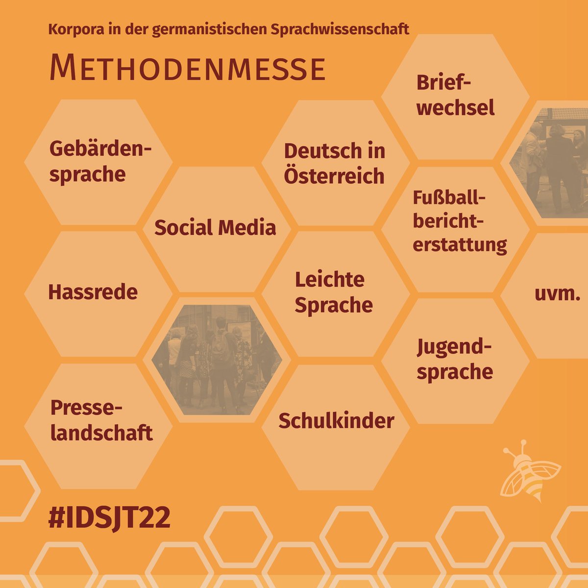 IDS_Mannheim's tweet photo. Auf 20 digitalen Messeständen werden gleich aktuelle Entwicklungen der Erschließung und Nutzung von #Korpora in der germanistischen Linguistik vorgestellt.
Zu den Abstracts der #Methodenmesse: https://t.co/4GroSVtiKE
#Korpuslinguistik #Germanistik #bigdata #datascience #IDSJT22 https://t.co/94nEeHj3q3