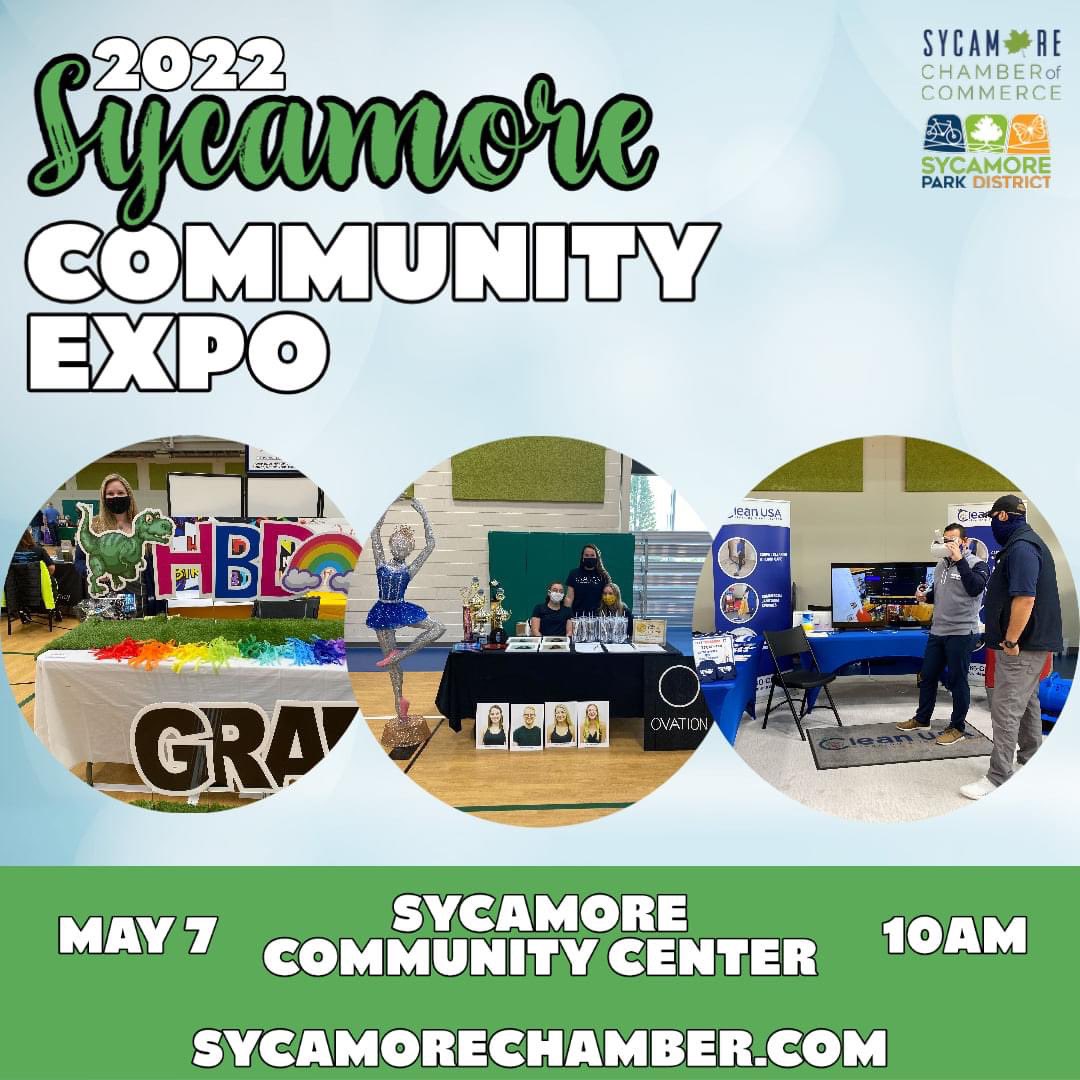 sycamorechamber's tweet photo. We are teaming up with the Sycamore Park District to host this community event. The Community Expo is a great way to show off your business to the local community and show them all you have to offer! Early bird registration ends April 1, register today: https://t.co/aSYMX4INnH https://t.co/IxPiL8FBj3