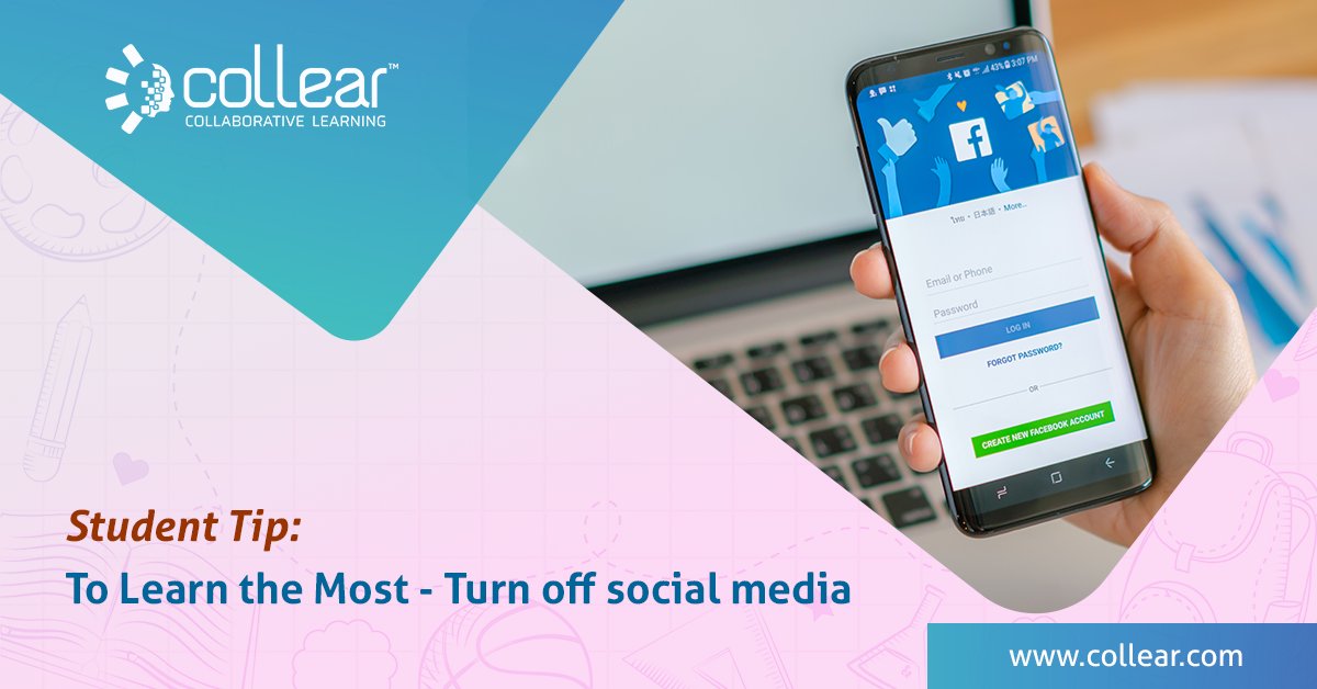 CollearOnline's tweet photo. To do your best #studying, you need to limit distractions. And one of the biggest distractions is the constant buzz of notifications on #socialmedia. While you're in the study zone - turn off the phone.
https://t.co/LYLgkXbqs0
#Collear #PamTen #StudentTip #learning #students https://t.co/HDlLoKCzHs