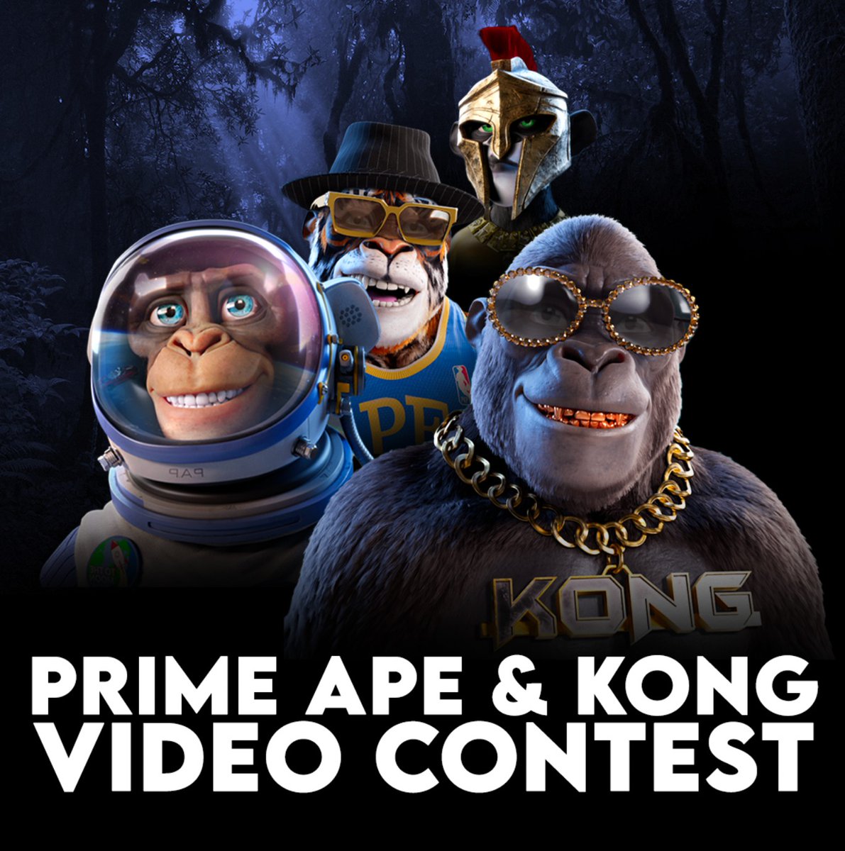 It's time to utilize the creative minds of our community!

Who can create the best Prime Ape promotional video?👀

Prizes🏆:

1. 0.5 ETH + 3x NFT
2. 2x NFT
3. 1x NFT

To enter:

1. Share your video on Twitter
2. Tag us (@primeapeplanet)
3. RT

You have until March 21st!❤️
