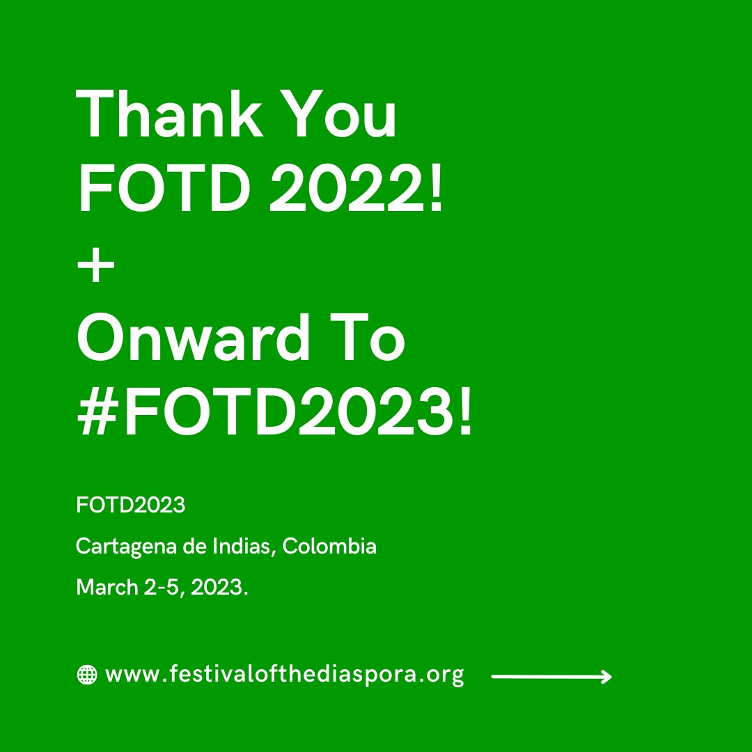 Stay tuned for #FOTD2023 in Cartagena de Indias, Colombia on March 2-5th, 2023. In the meantime, please enjoy #FOTD2022’s highlight reel. See you all in Cartagena for the next revival! youtu.be/54T7CdFuTl8