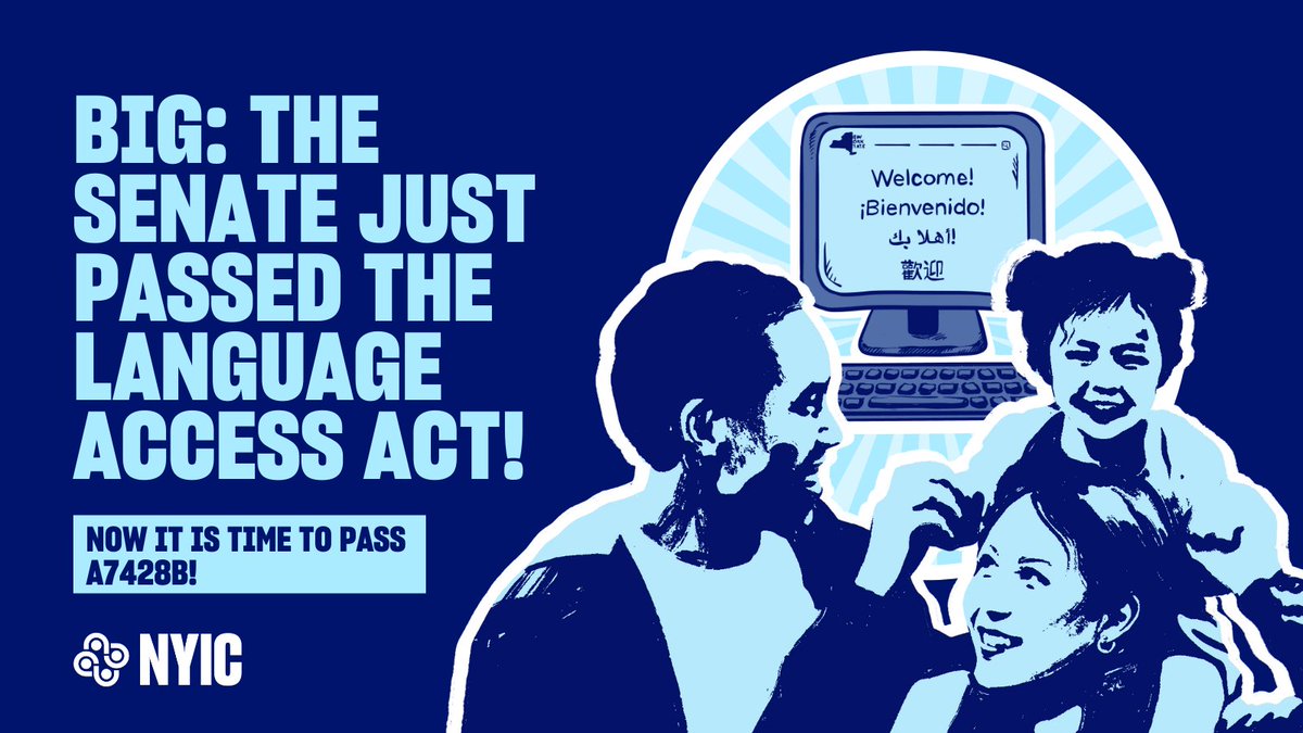 thenyic's tweet photo. BIG: The Language Access just passed the Senate!
👏🏽Thank you, @SenKennedy, for championing and ushering this passage.
The Language Access Act is one step forward to a more equitable NY where we can all thrive.
➡️Now we need the Assembly to pass A7428B!
#LanguageAccessAct https://t.co/ZFSsbNfCtW