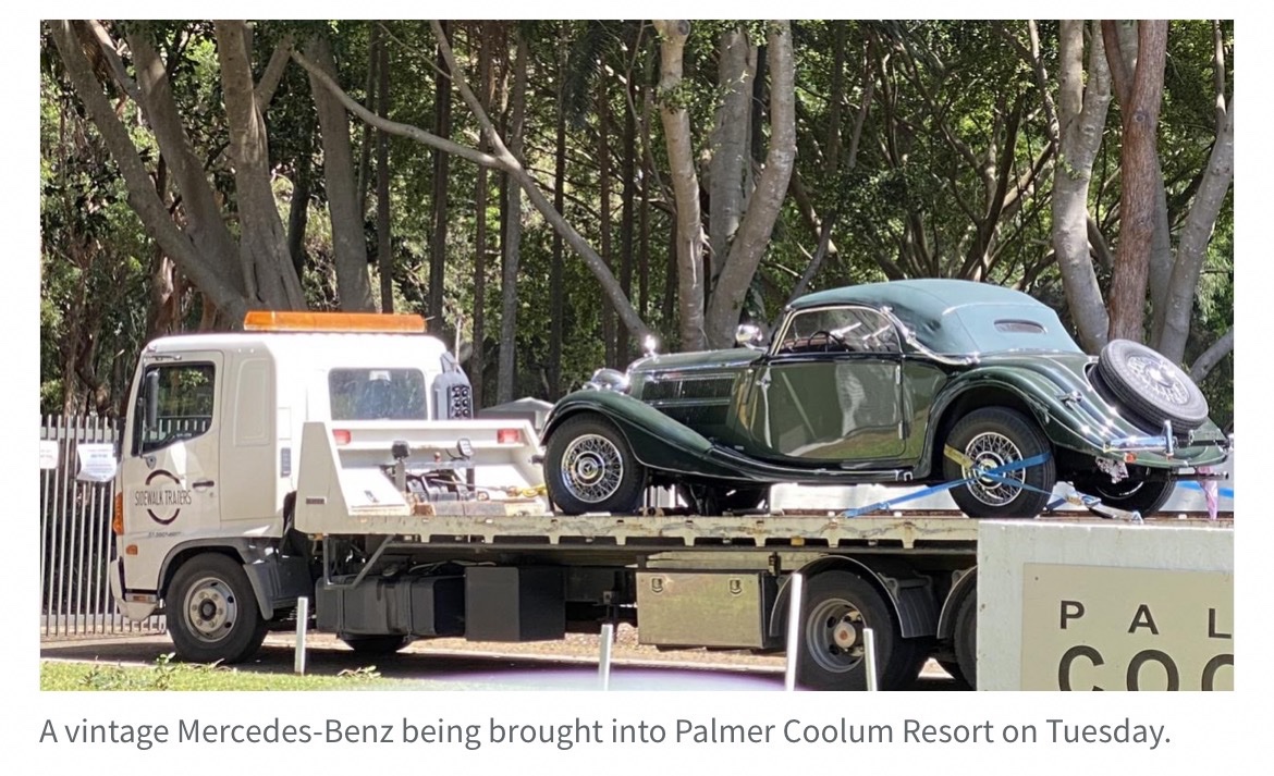 Clive Palmer’s resort spotted with vintage Mercedes-Benz arriving days after Hitler’s car rumours