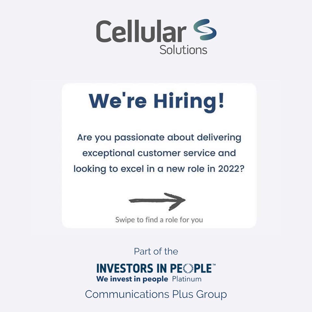 cellsolNE's tweet photo. We're hiring for a Telesales Executive role in our Sunderland office! Swipe to find out more... and send us your CV!
#cellularsolutions #communicationsplus #hiring #accountmanagers #salessupport #salesexecutives #businesssolutions #newjobopportunity #cv https://t.co/fiyxIRCoM0