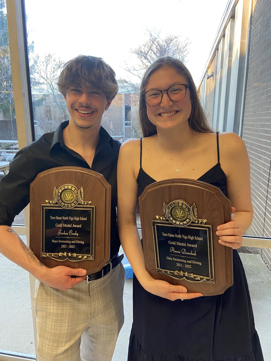 Celebrated a great swim and dive season!   Girls most improved - Dru White
Girls team spirit - Katie Templeton
Girls mental attitude - Maddie Myers
Girls gold medal - Annie Demchak
<a href="/THNorthSports/">Terre Haute North</a> <a href="/thn_yearbook/">THN Yearbook</a> <a href="/Baselinebums/">THN Student Section</a>