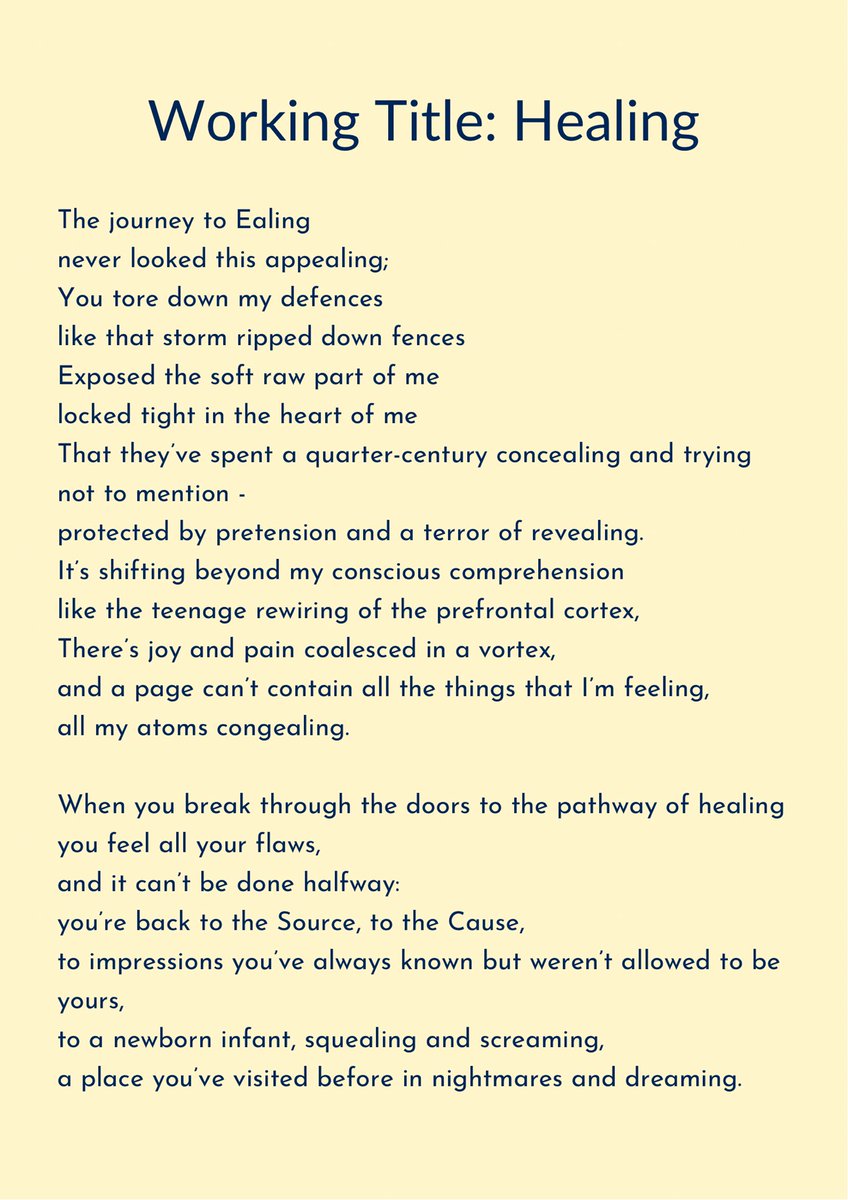 j_ruby_cl's tweet photo. New poem... Working Title: Healing

Rt if this speaks to you, feeling vulnerable to share yet keen to spread light and LOVE ☯️✨

#poetry #healing #spirituality #trauma #therapy #love #thankyou #words #writerscommunity #poets #poetrycommunity https://t.co/aan5ABiNBZ