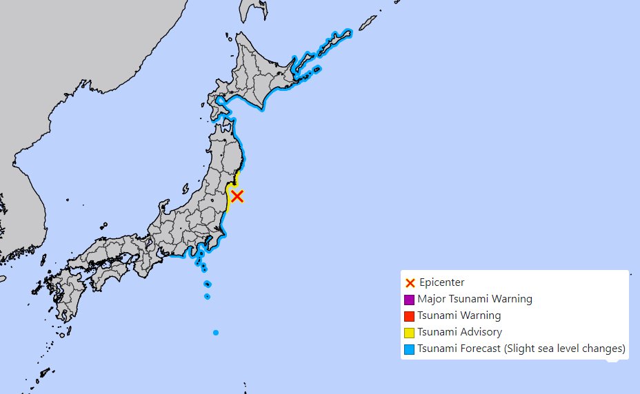 Alerta de tsunami en Japón tras fuerte terremoto de 7,3