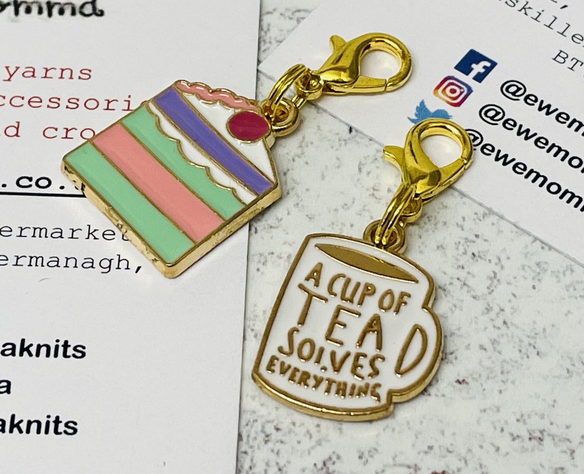 EweMommaKnits's tweet photo. Sometimes, all it takes is tea and cake 🫖 🍰 

Stitch marker sets available now online, and in-store at the Buttermarket, Enniskillen 

#tea #cake #teaandcake #nevernotknitting #knitlife #crochetlife #ewemomma #thebiggestlittleyarnshop #enniskillen #fermanagh #stitchmarkers https://t.co/VNgZjbWlXa