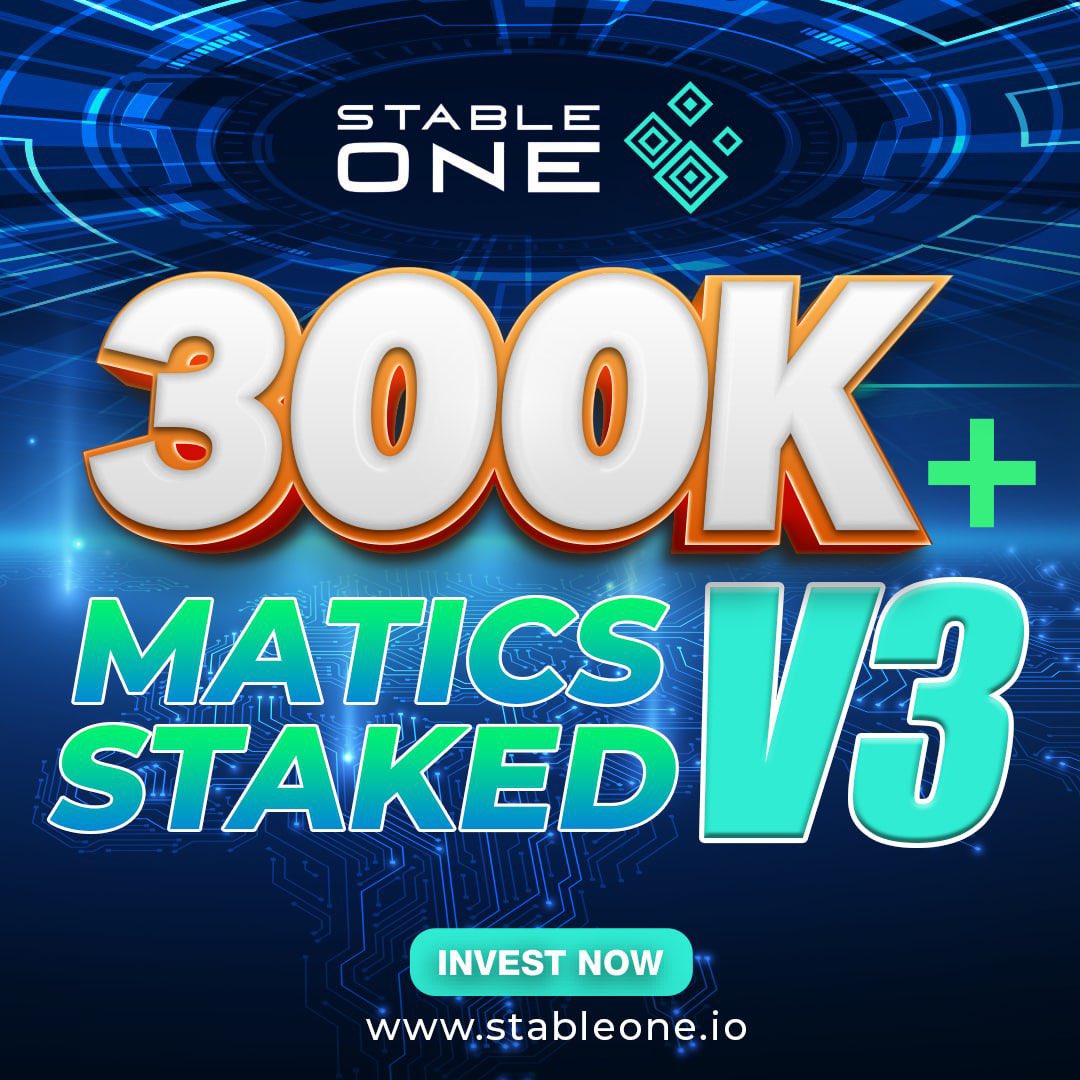 StableOneMatic's tweet image. 300K

MATIC STAKED 🔥

#MATIC
#ROI