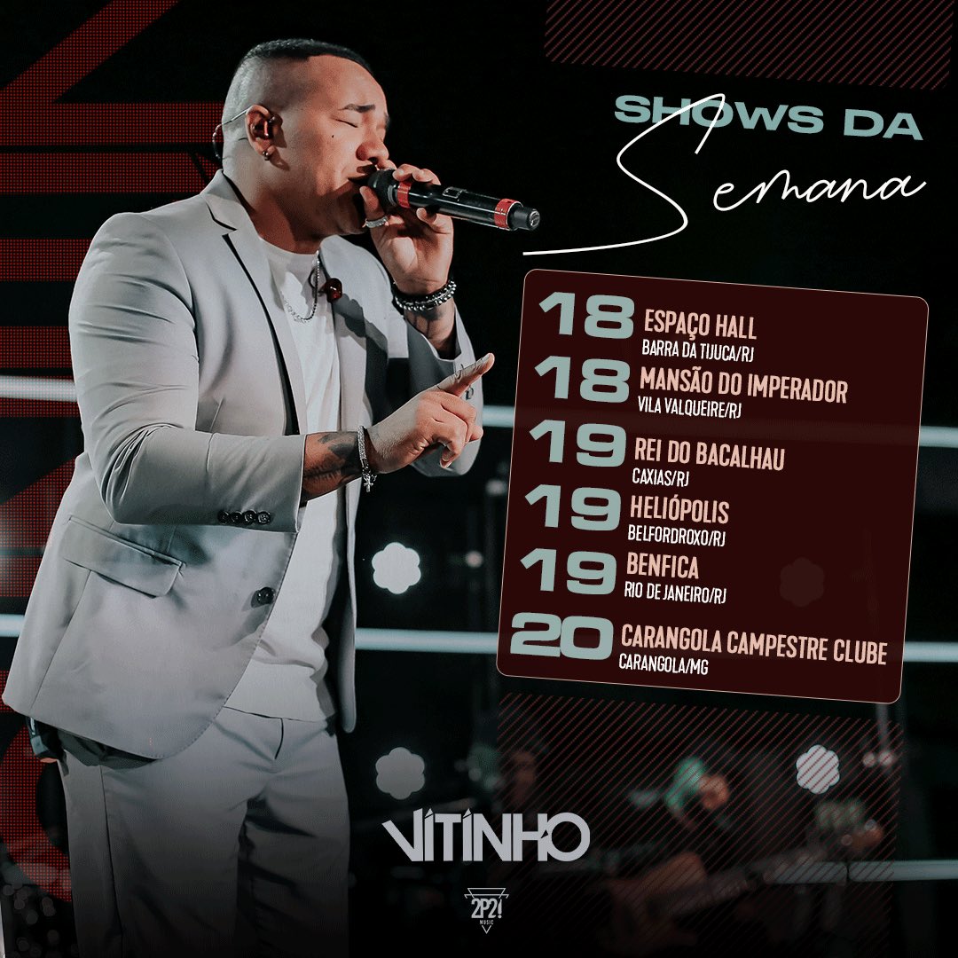 CantorVITINHO's tweet photo. Tô voltando das férias! E quero encontrar você! #RETOMADA né?! Bora 🔥🔥🔥🔥🔥🔥

#VITINHO #Agenda https://t.co/XCkXysG6ny