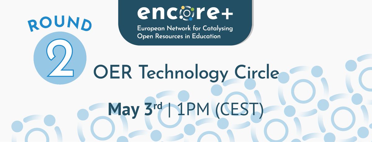 icde_org's tweet image. 💻 Do you have a passion for OER technologies?

📆 Join the 2nd #EncorePlus Circle Event on Technology in May. It's a great opportunity to discuss the possibility of an ecosystem that more easily connects the #OER repositories stakeholders needs.

✍️ Info: encoreproject.eu/event/oer-tech…