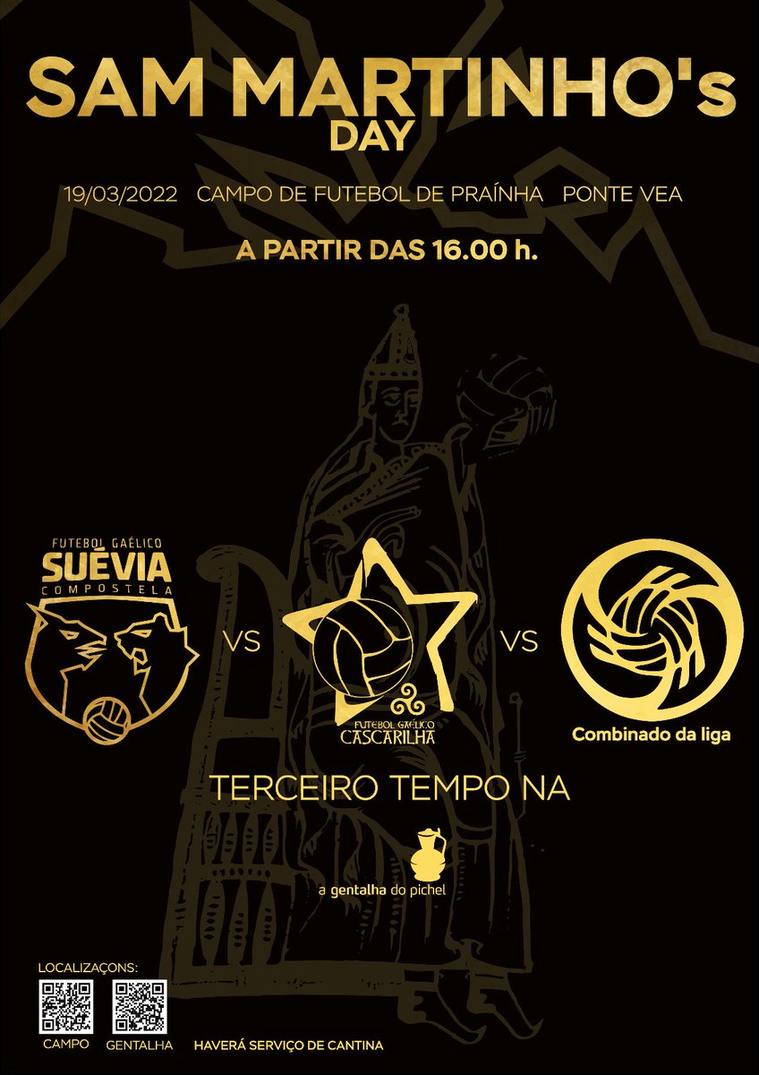 Neste sábado (16h00) celebramos o #SamMartinhosDay no campo do Prainha junto às companheiras de <a href="/Cascarilha/">Cascarilha FG 🏐</a> e da <a href="/LigaGallaecia/">Liga Gallaecia</a> .
Com cantina e com terceiro tempo no <a href="/CSPichel/">a gentalha do pichel</a> !